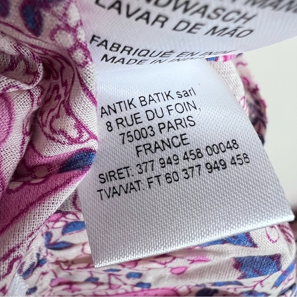 NWT Antik Batik Helene Cotton Long Sundress Light Pink Floral Print Size XS - Picture 14 of 15